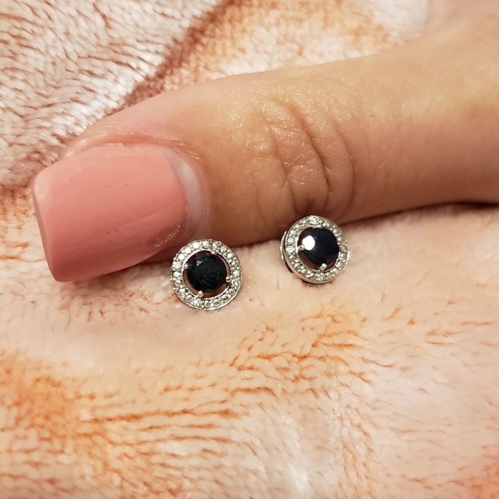 Sapphire and diamond accent earrings